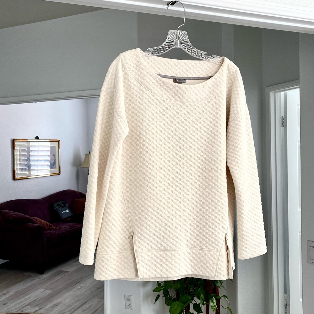 Talbots quilted long sleeve top